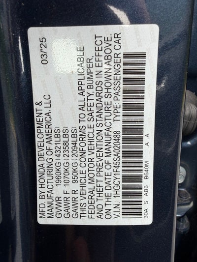 2025 Honda Accord SE