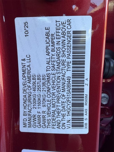 2025 Honda Accord Hybrid Sport