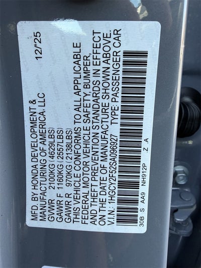 2025 Honda Accord Hybrid Sport