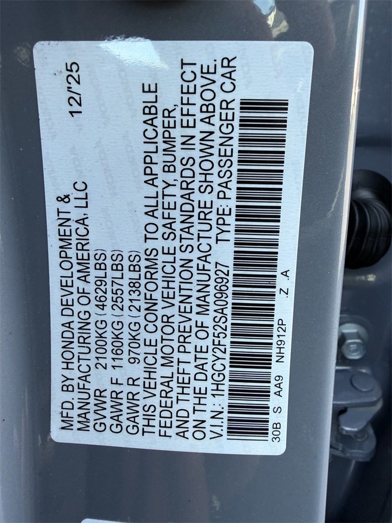 2025 Honda Accord Hybrid Sport