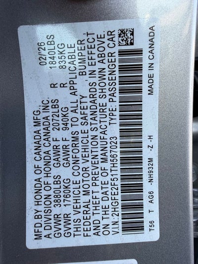 2026 Honda Civic Sport