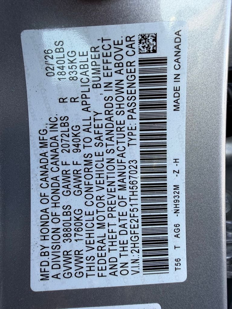 2026 Honda Civic Sport