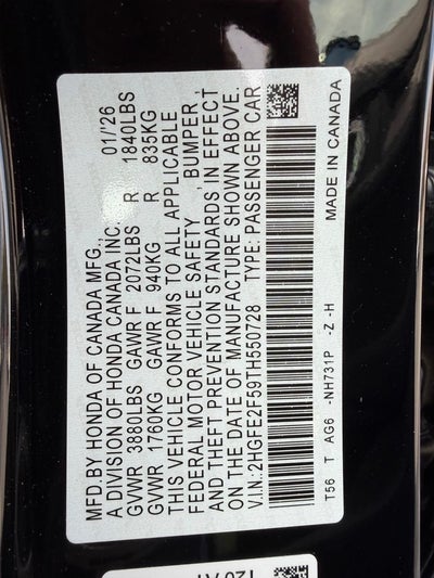 2026 Honda Civic Sport