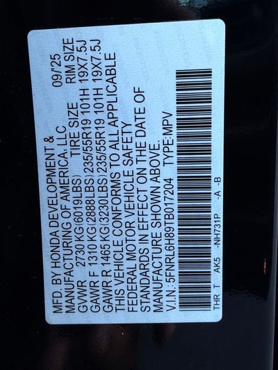 2026 Honda Odyssey Touring