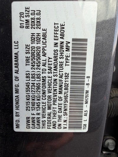 2020 Honda Pilot Touring 7 Passenger