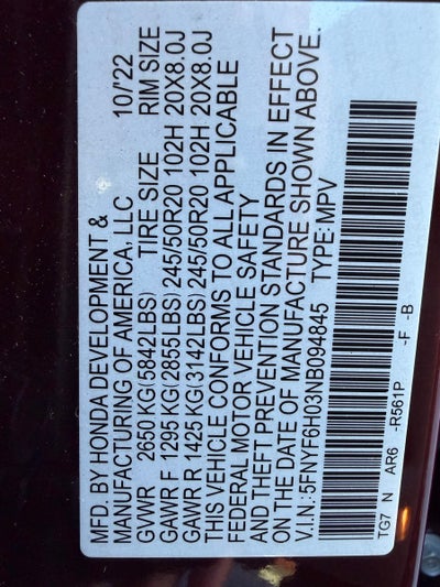 2022 Honda Pilot Elite