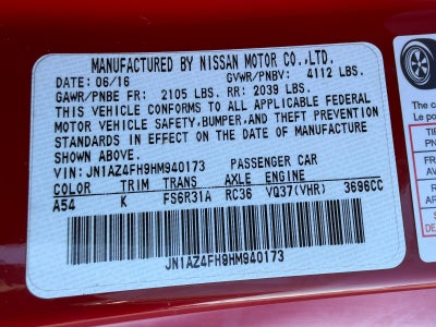 2017 Nissan 370Z Touring Sport